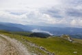 Hiking on Lotritei mountain and Vidra lake Royalty Free Stock Photo