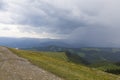 Hiking on Lotritei mountain and Vidra lake Royalty Free Stock Photo