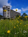 The building of an abandoned hotel in Vidra resort.