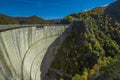 Vidraru dam wall on the lake Vidraru in Romania Royalty Free Stock Photo