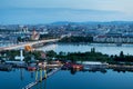 Vienna, aerial view at night