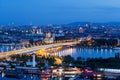 Vienna, aerial view at night