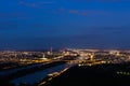 Vienna, aerial view at night