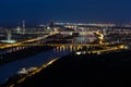 Vienna, aerial view at night