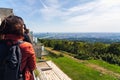 Vienna Aerial View in Summer end / beginning of Autumn/Fall. Tourists visible on the left hand side