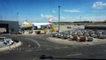 Vienna airport planes ready for boarding passengers Royalty Free Stock Photo