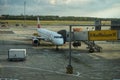 Vienna airport planes ready for boarding passengers Royalty Free Stock Photo