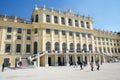 VIENNA, AUSTRIA - APR 30th, 2017: facade of Schoenbrunn palace, former imperial summer residence, built and remodelled