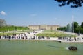 VIENNA, AUSTRIA - APR 30th, 2017: Schonbrunn Palace with Neptune Fountain in Vienna. It`s a former imperial 1441-room