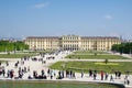 VIENNA, AUSTRIA - APR 30th, 2017: Schonbrunn Palace with Neptune Fountain in Vienna. It`s a former imperial 1441-room