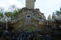 VIENNA, AUSTRIA - APR 30th, 2017: View of Obelisk Fountain Obeliskbrunnen in the public park of Schonbrunn Palace