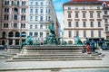 VIENNA, AUSTRIA - APRIL 24, 2016: Donnerbrunnen fountain at Neuer Markt square