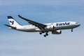 Iran Air Airbus A330-200 passenger plane at airport. Aviation and aircraft. Air transport and travel. Fly and flying. Royalty Free Stock Photo