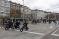 Numerous bike ride on the Danube Canal embankment in Vienna