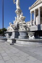 Pallas Athena Fountain in front of Austrian Parliament Building, Vienna, Austria Royalty Free Stock Photo