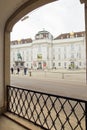 Vienna, Austria - 15 April 2018: Square of Josefplatz. part of the Hofburg palace complex. Royalty Free Stock Photo