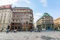 Vienna, Austria - April 2018: Stephansplatz square and Graben street in center of Vienna