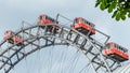 VIENNA, AUSTRIA April.20 2019, View of Prater giant wheel Riesenrad ferris wheel in the Prater amusement park Royalty Free Stock Photo