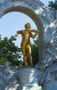 Golden statue of Johann Strauss in Stadtpark, Vienna Royalty Free Stock Photo