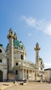 Karlskirche side view, baroque church in Vienna, Austria