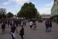 Vienna, AUSTRIA - August 16, 2019 - American rock band Metallica concert at Ernst Happel Stadium, fans waiting for concert