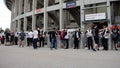 Vienna, AUSTRIA - August 16, 2019 - American rock band Metallica concert at Ernst Happel Stadium, security check at the entrance