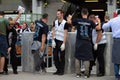 Vienna, AUSTRIA - August 16, 2019 - American rock band Metallica concert at Ernst Happel Stadium, security check at the entrance