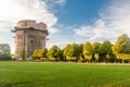 Augarten public park with Obere Augartenstrasse tower