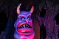 Vienna, Austria - August 16, 2019 : Devil monster in a ghost house at amusement park called Prater in Vienna, Austria