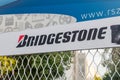 Logo and sign of Bridgestone. Bridgestone is a multinational auto and truck parts manufacturer founded in 1931