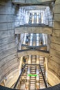 Vienna, Austria - August 22, 2022:  Long staircase and escalator in a modern city subway station Royalty Free Stock Photo