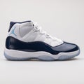 Nike Air Jordan 11 Retro white and university blue sneaker