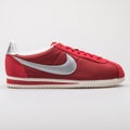Nike Classic Cortez Nylon Premium red and metallic silver sneaker