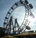 Vienna, Austria, August 18 2019, the old ferries wheel at  Prater luna park Royalty Free Stock Photo