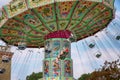 VIENNA, AUSTRIA - AUGUST 17, 2012: View of Merry-go-round spinn Royalty Free Stock Photo