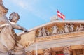 Vienna, Austria. Austrian parliament building with Athena statu