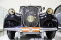 Vienna, Austria 10.01.2015 : Black Steyr 220 classic car from 1937. Photo of exibit in Museum of Technology. Place to visit