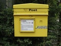 Yellow mail box for sending