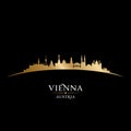Vienna Austria city silhouette black background Royalty Free Stock Photo