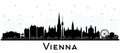 Vienna Austria City Skyline Silhouette with Black Buildings Isolated on White. Royalty Free Stock Photo