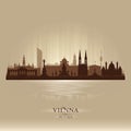 Vienna Austria city skyline vector silhouette Royalty Free Stock Photo