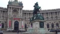 VIENNA, AUSTRIA - DECEMBER, 24 Austrian National Library and statue on Heldenplatz. Popular touristic destination