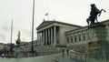 VIENNA, AUSTRIA - DECEMBER, 24 Austrian Parliament Building on a cloudy day Royalty Free Stock Photo