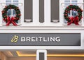 Vienna, Austria - December 10, 2022: Breitling store sign with gold letters Royalty Free Stock Photo