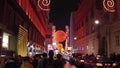 VIENNA, AUSTRIA - DECEMBER, 24 Christmas decorated touristic street in the evening. Beautiful holiday illumination Royalty Free Stock Photo