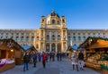 VIENNA, AUSTRIA - DECEMBER 29, 2016: Christmas Market near Museum quarter on December 29, 2016 in Vienna Austria Royalty Free Stock Photo