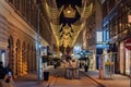 Christmas Street Decorated with Crowns Royalty Free Stock Photo