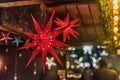Paper Star Lanterns at Christmas Market