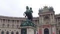 VIENNA, AUSTRIA - DECEMBER, 24 Statue in front of Austrian National Library on Heldenplatz. Popular touristic