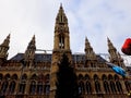 Tall gothic building of Vienna city hall Rathaus Royalty Free Stock Photo